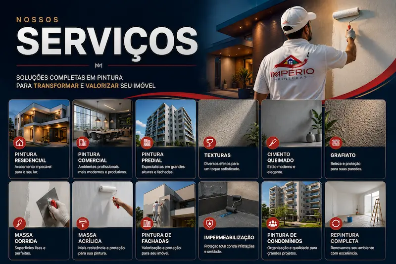 Serviços profissionais oferecidos pela Império Pinturas